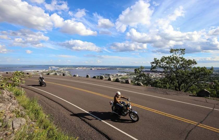 Motorcycle riders on the road in Minnesota