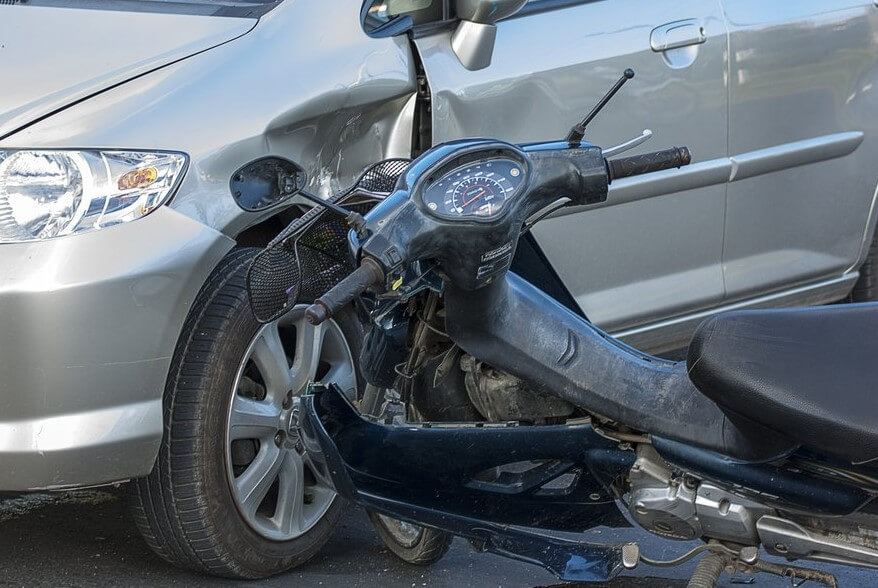 Car vs Motorcycle Accident